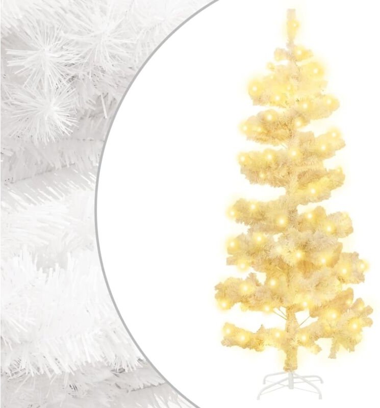 Spiral-Weihnachtsbaum mit Beleuchtung und Ständer Weiß 150 cm - Vidaxl