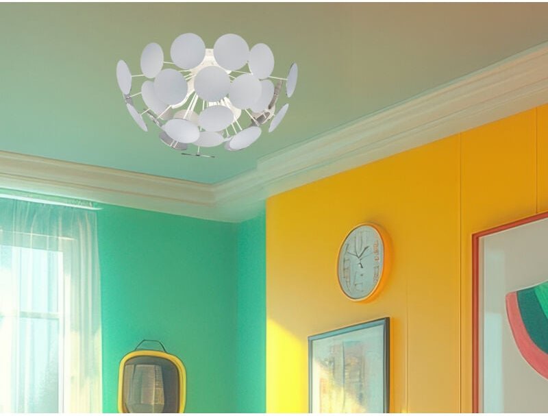 Discalgo Deckenleuchte 3xE14 weiß und dekorative Runden Ø54 cm Trio Lighting