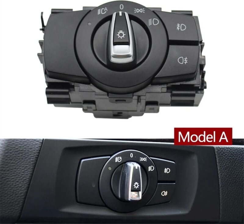 Tlily - 61319169403 61319169404 Kopflichtschalter Scheinwerfer Drehknopf für 1 3 X1 Serie E81 E87 E90 E91 E92 E84,A