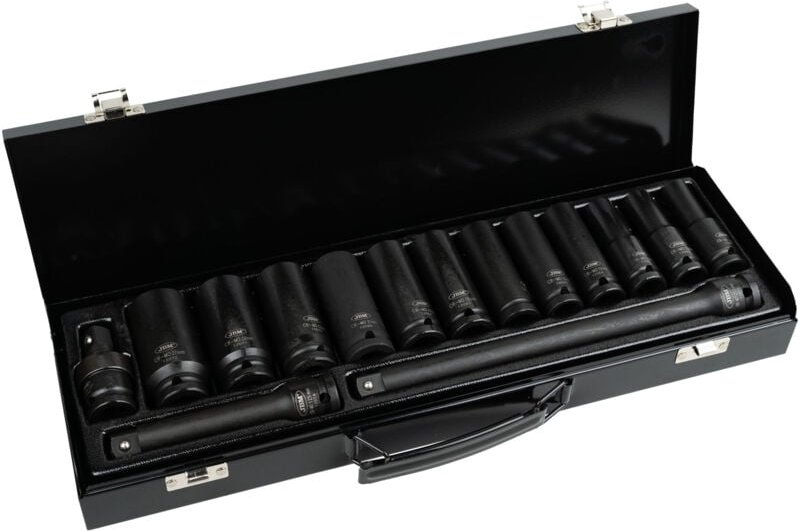 JBM - 15-teiliges Schlag-Set mit 12 1/2' Sechskant-Langsteckschlüsseln mit Adaptern 52346