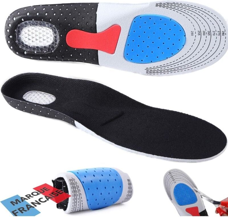 Plantillas ortopédicas con amortiguación, talla 35-40 EU: alivian el espolón calcáneo y el pie, absorben los impactos. P...