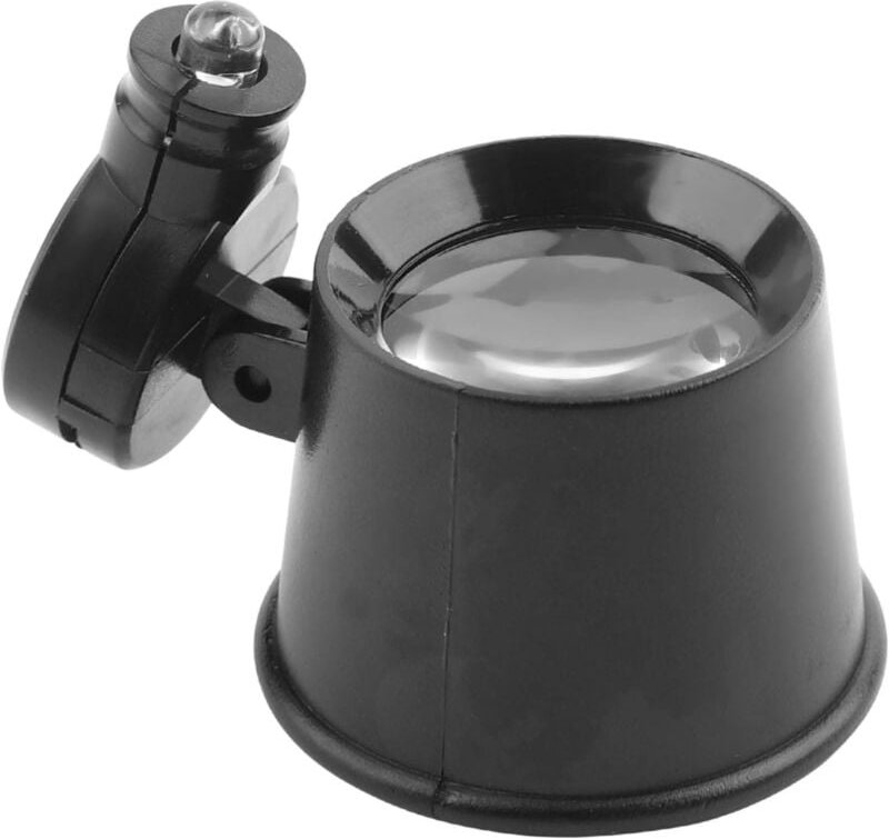 Aougo - 10-faches Vergrößerungsglasauge, einfache leichte Glaslupe, LED-Licht, starke Stoßfestigkeit, gute Transparenz f...