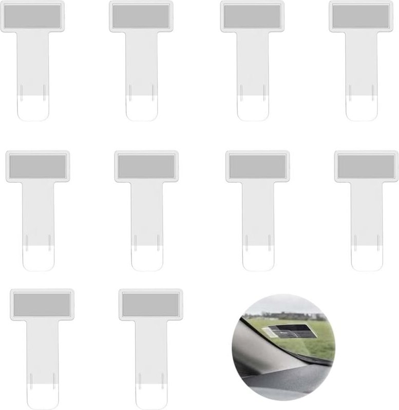 Frypay 10 Stück Ticket Halterung Auto, Transparente Auto Halter Clip,parkscheinhalter Clip,parkscheinhalter windschutzsc...