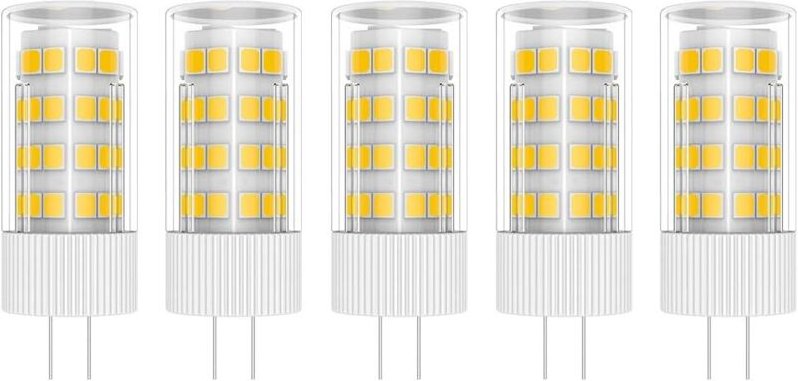 Aougo - 5X G4 LED-Lampe, 5 w, Glühbirne, 51 smd, 2835 LEDs, warmweiß, 3000 k, LED-Leuchtmittel, 400 lm, entspricht 50 w ...