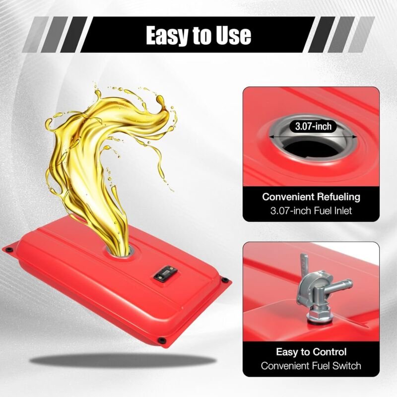 Benzin Tank Benzintank 15L, Stromgenerator Generator Kraftstofftank, Heizöl Benzintank, Universal Kraftstofftank Ersatzt...