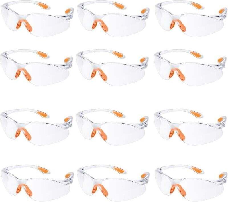 12er-Pack Schutzbrillen, Arbeitsschutzbrillen mit beschlagfreien, klaren Gläsern, Schutzbrillen für Garten, Labor, Chemi...