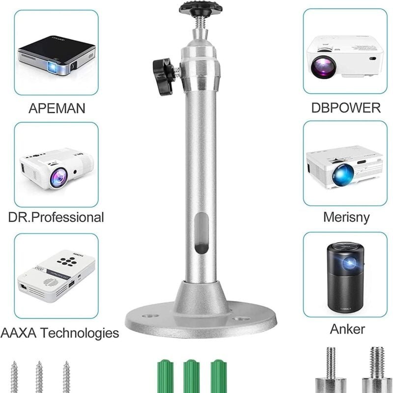 Projektor-Deckenhalterung, universelle Mini-Projektor-Deckenhalterung, 90° 360° drehbare Wandprojektor-Deckenhalterung, ...