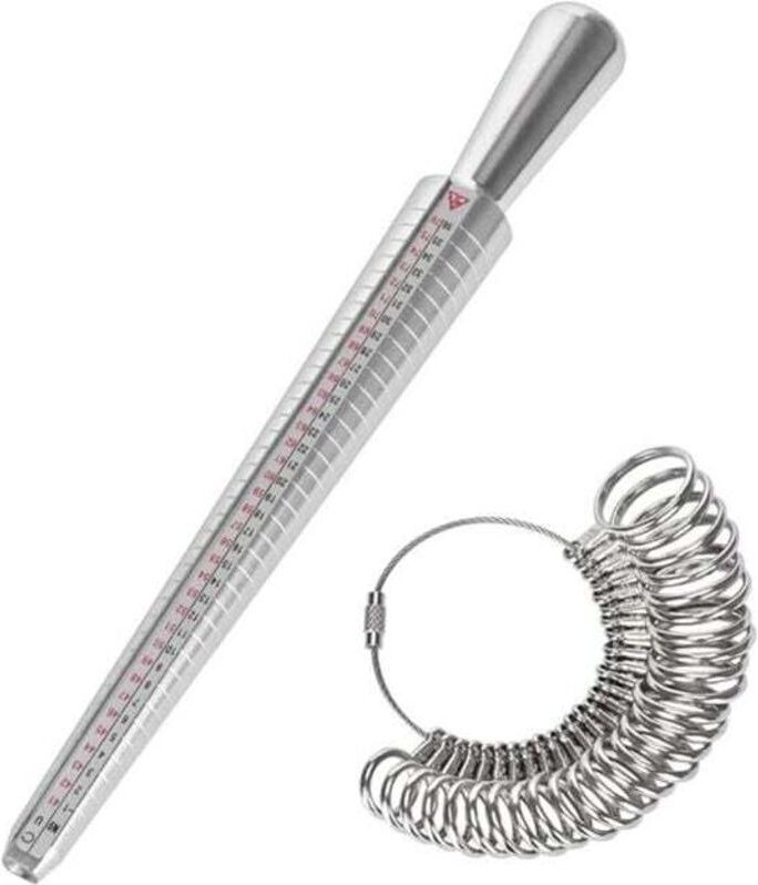 Kaliberband von 41 bis 76 Fingergrößenmessung Ringing Ring-Tool mit 3 Messskalen (eu, us, uk) - XVX