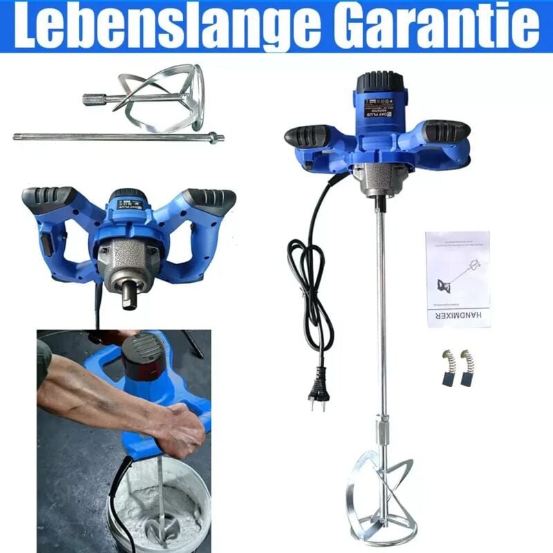 Rührwerk 2800Watt 6 Gänge Rührgerät Mischer Mörtelrührer Betonmischer Farbrührer