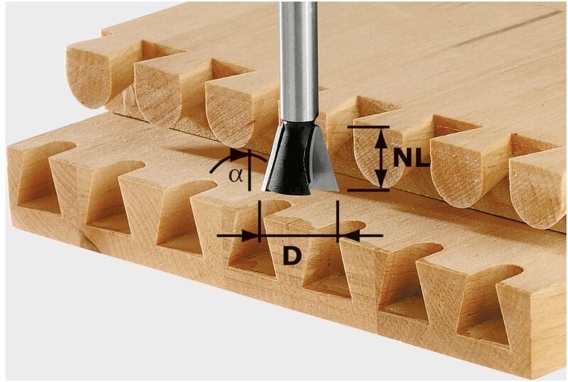 Grat-/Zinkenfräser hw S8 D16/13,5/15° – 490993 - Festool