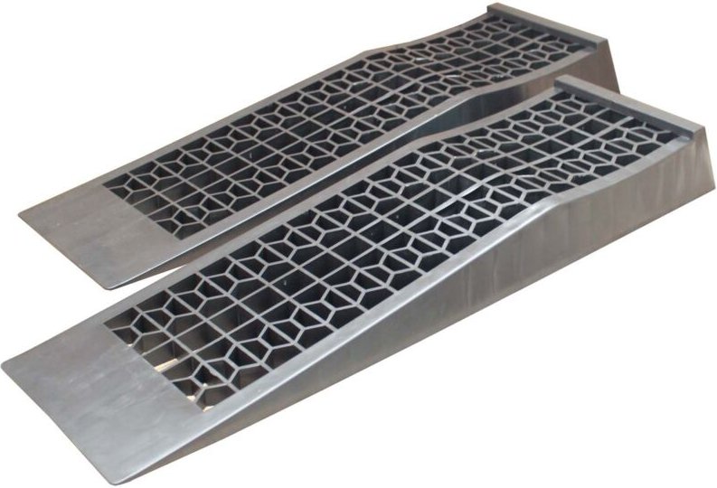 Baumarktplus - Kunststoff Auffahrrampen 2x Ausgleichskeil extra flach pkw, Wohnwagen und Wohnmobil, 3T Traglast