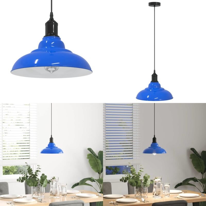 Pendelleuchte Höhenverstellbar E27 Dunkelblau Glänzend ø 31 cm - Vidaxl