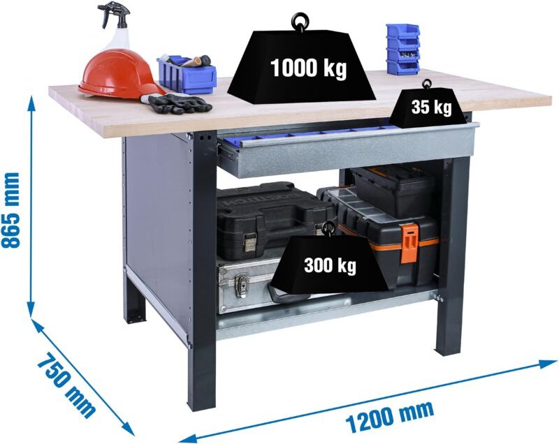 Simonrack BT6 Pro Werkbank robust anthrazit 32 mm Buche