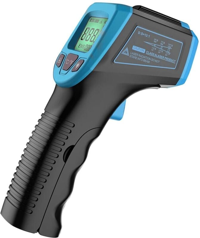 Infrarot-Thermometer, berührungslose digitale Laser-Temperaturpistole -58 °F bis 1112 °F (-50 °C bis 600 °C) mit LCD-Anz...