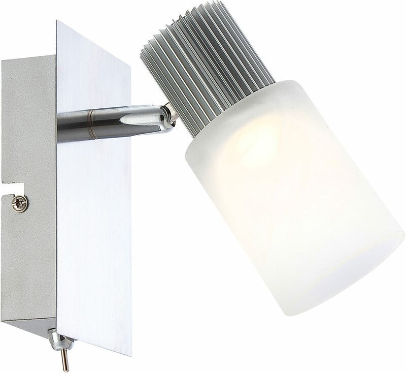 Wandstrahler Kippschalter Wandlampe schwenkbar Spotleuchte Alabaster, Nickel matt Chrom, 1x led 5W 300Lm warmweiß, LxBxH...