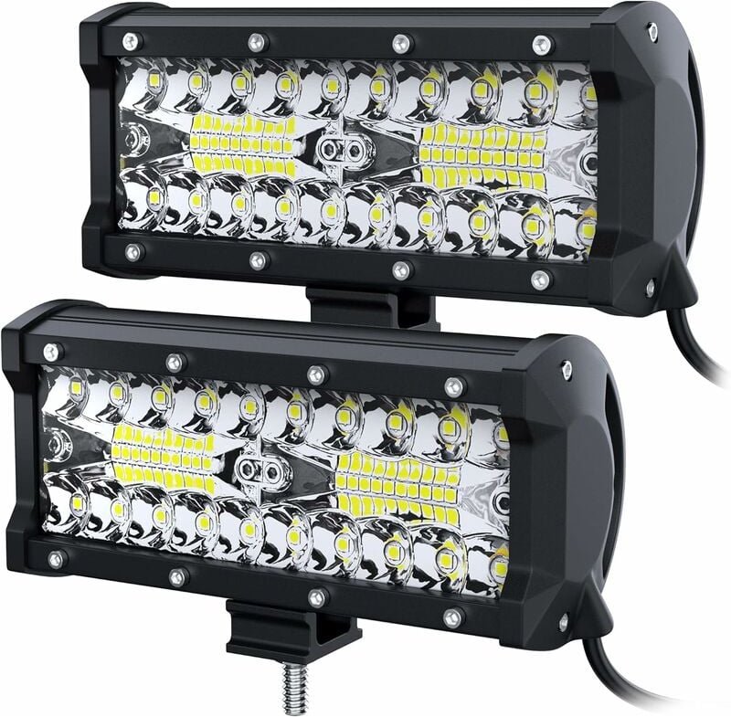 LED-Arbeitsscheinwerfer, 12 v, 2 Stück, 360 w, 7 Zoll, quadratischer Strahler, 24 V-Licht für Offroad-Autos, LKWs, SUVs,...