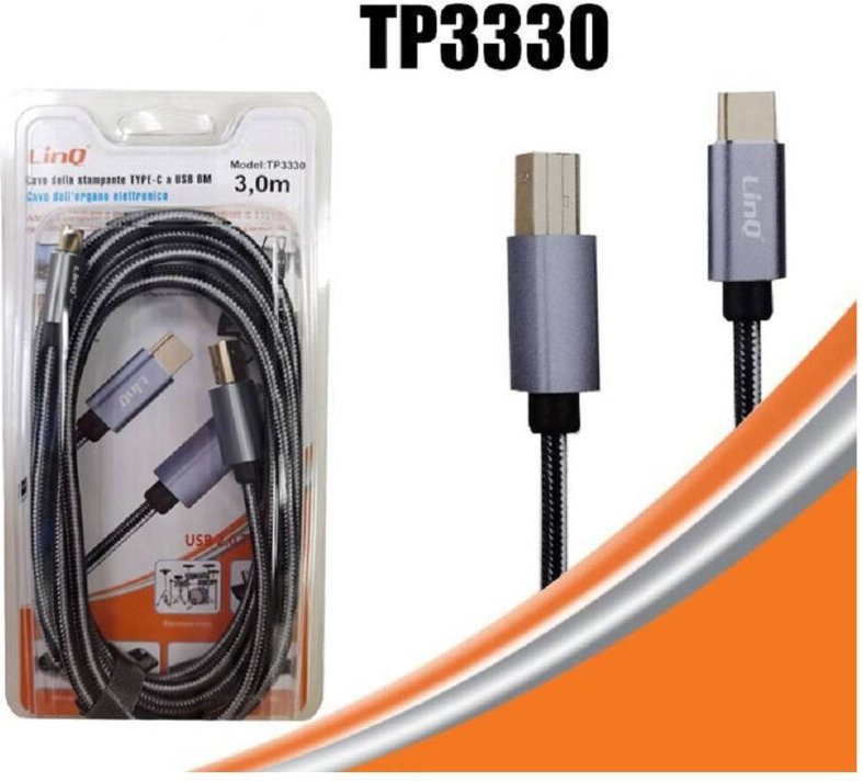Trade Shop Traesio - Trade Shop - usb bm usb type-c standard für elektrische organ computer 3 mt TPC3330 -