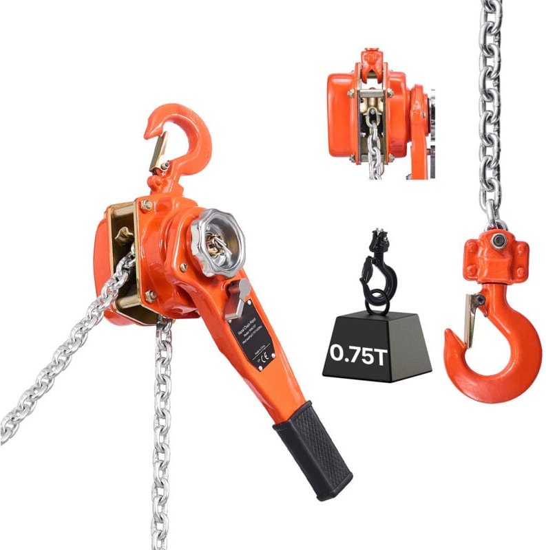 Mophorn Hebelzug mit 3/4T Kapazität, Handkettenzug, 1,5 m Hubhöhe, robuste G80-Stahllegierungskette und mechanische Dopp...
