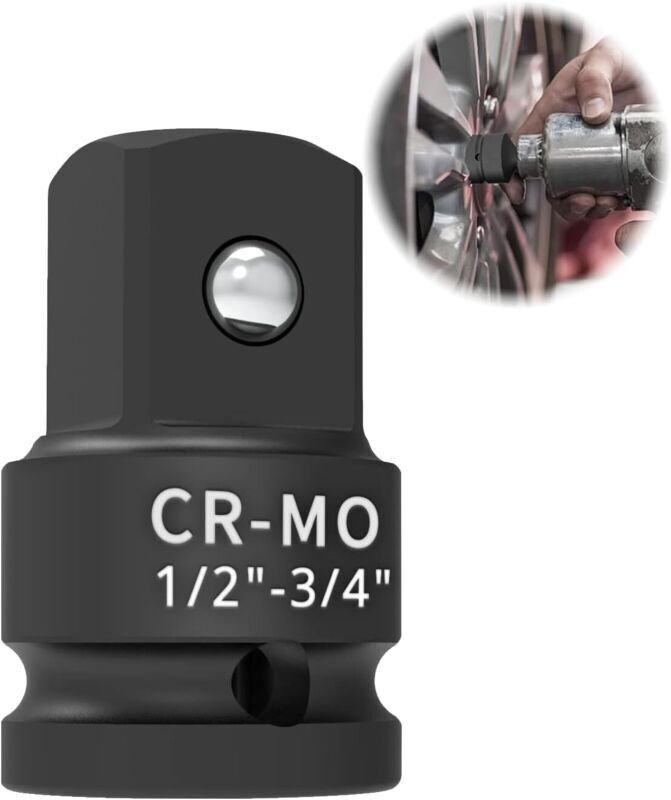 1/2"-auf-3/4"-Steckschlüsseladapter, Chrom-Molybdän-Stahl (CR-MO), Vierkantreduzierstück, Steckschlüsseleinsatz, Ratsche...