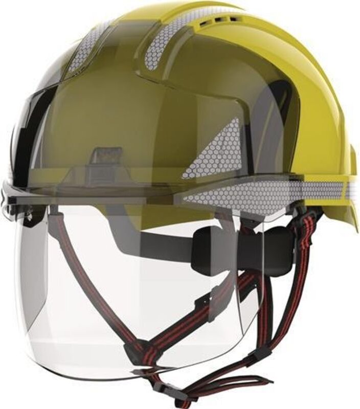 JSP - Industriekletterhelm evo® VISTAshield® Dualswitch™ gelb/rauch abs