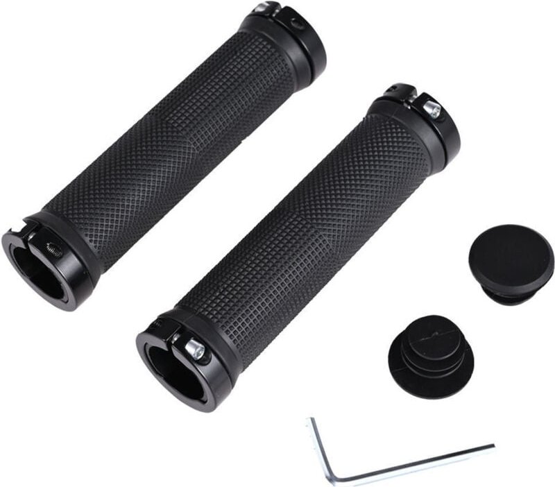 Sollbry - Stück Lenkergriffe für Fahrrad mtb Double Locking Rubber Grip Radfahrer (Schwarz)