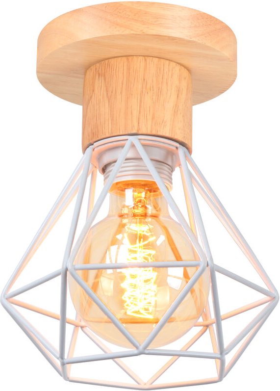 Axhup - Deckenlampe, Ø16cm Deckenleuchte im Industrial Design, Eisen Diamant Lampe mit Käfig für Wohnzimmer Schlafzimmer...