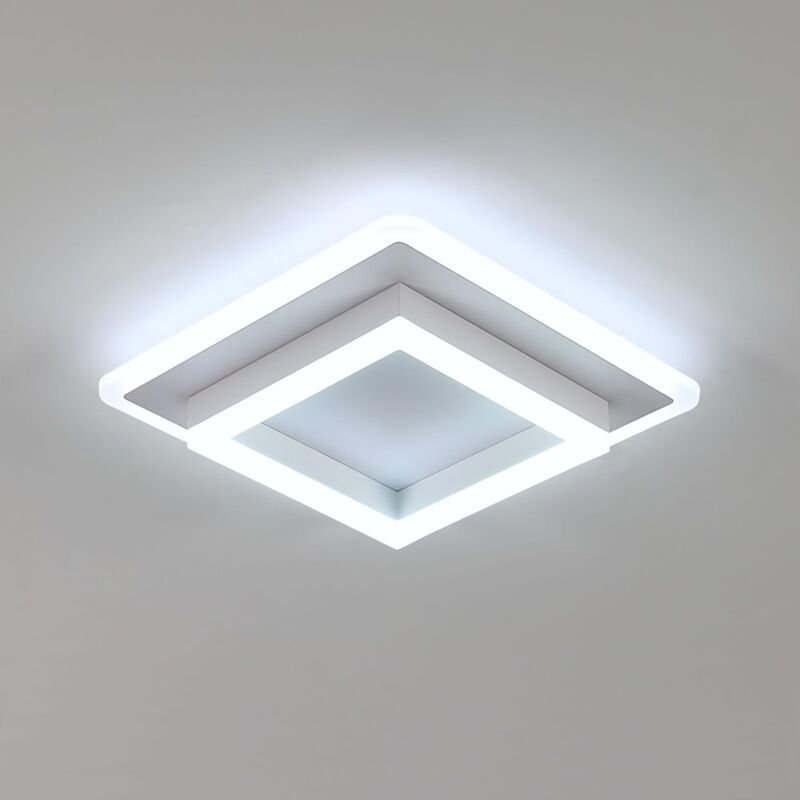 COMELY® LED-Deckenleuchte, 30 W, 3375 lm, quadratische Acryl-Deckenlampe, moderne weiße Deckenleuchte für Flur, Schlafzi...
