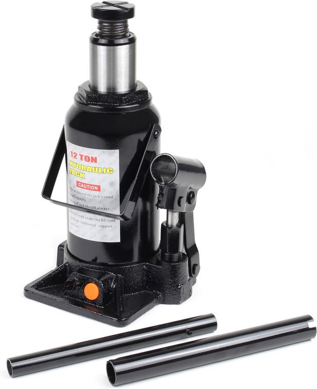 Hydraulischer 12t Flaschen-Wagenheber, Stempelwagenheber mit Slow down Funktion, Autoheber 215-400 mm - Wiltec