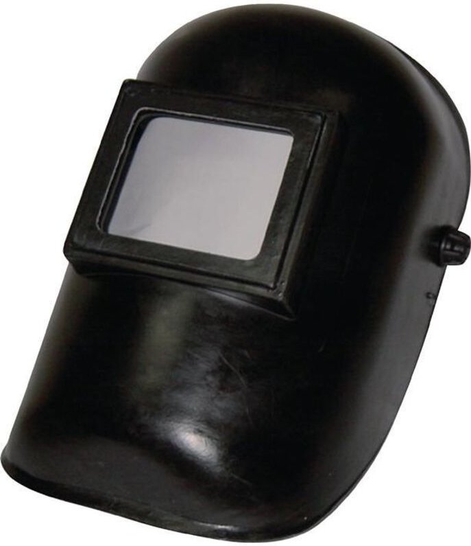 Schweißerkopfschutzhaube mit DIN-9-Glas und Vorsatzglas 90 x 110 mm Kunststoff
