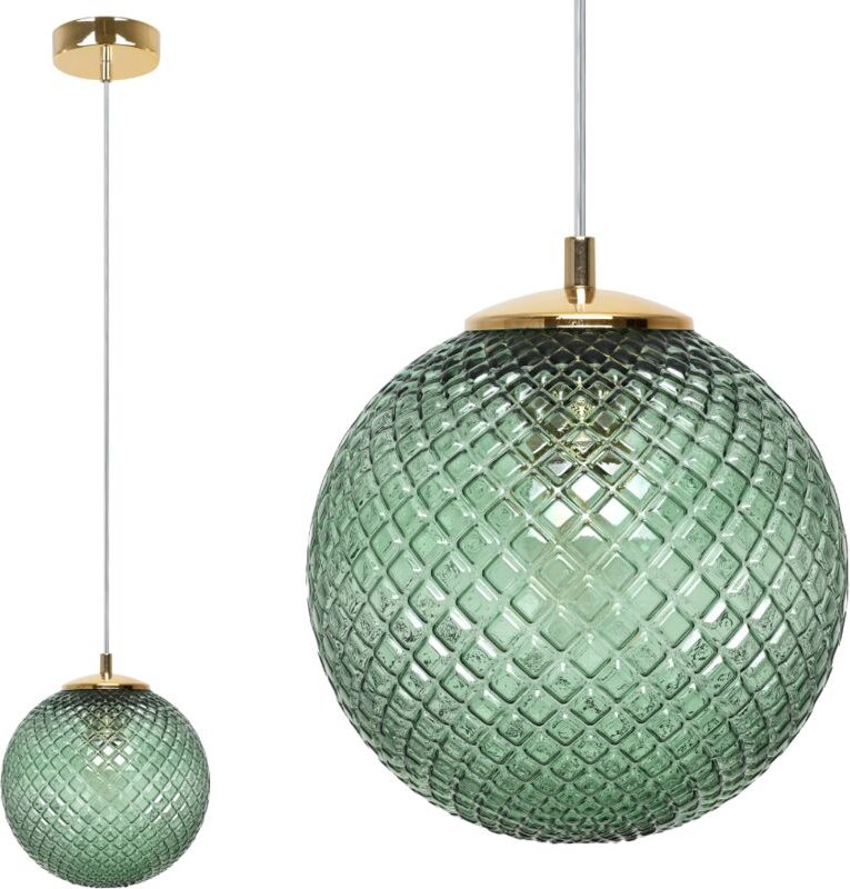 Cannes Hängelampe 1 Flacher Grüner Lampenschirm 18cm E27