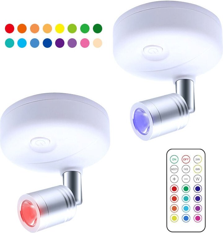 Kabelloser batteriebetriebener LED-Strahler mit Fernbedienung, Dartboard-Beleuchtung, Akzentlampe für rotierende Fotobel...