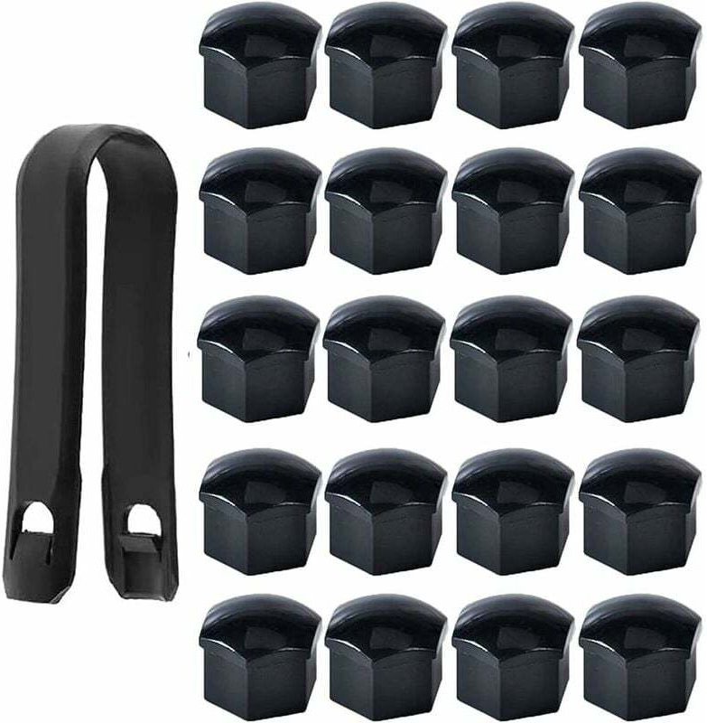 Set mit 20 Radmutternkappen (17 mm), Radbolzenmutternabdeckungen, Sechskant-Reifenmutternabdeckungen mit Demontagewerkze...