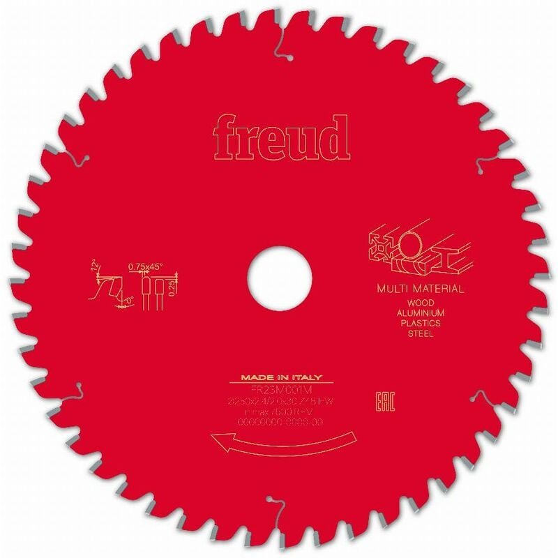 Freud - Sägeblatt für Handkreissäge Ø250 2,4/2 AL30 Z48 tpb 0° - F03FS09888 -FR23M001M
