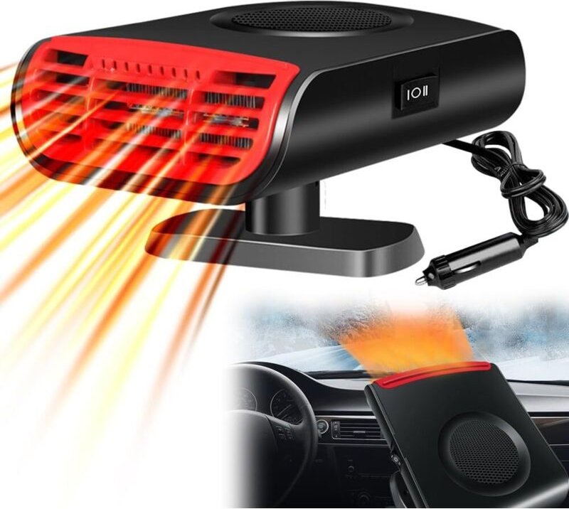 12-V-Autoheizung mit Zigarettenanzünder, Mini-Mehrzweck-Autoheizung zum Enteisen, Entnebeln und Kühlen der Windschutzsch...
