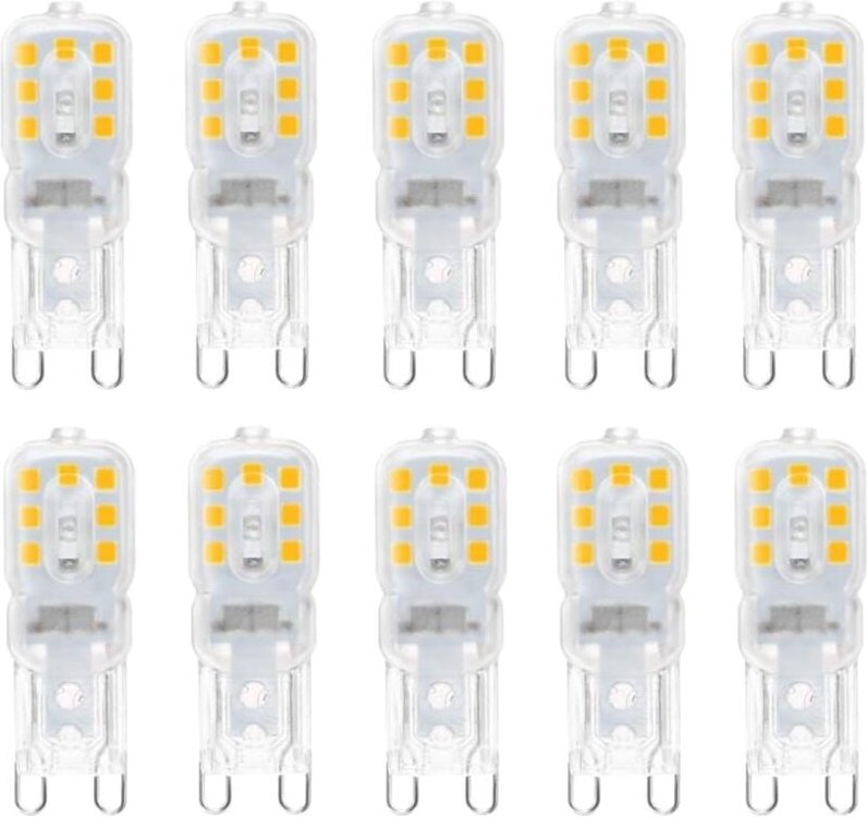 Cyslmuk - 10 x G9 3 w LED-Lampen, entspricht 33 w Halogenlampen, 3000 k warmes Licht, nicht dimmbar, 360° Abstrahlwinkel