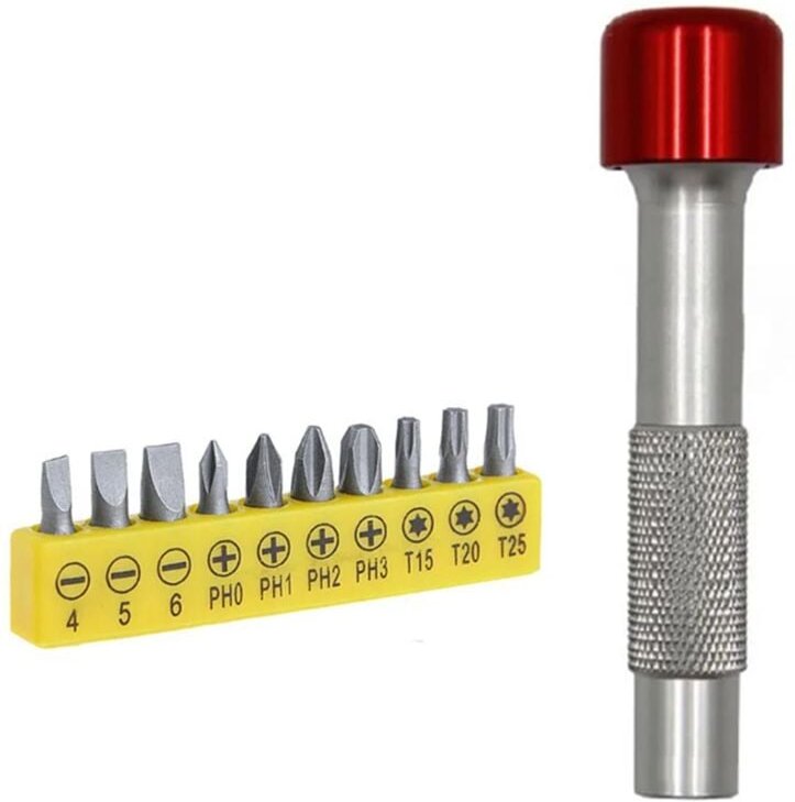 Schraubendrehergriff mit Bit 180 ° Schlüsselanhängerform Schraubendreher Fahrradreparaturwerkzeuge-A