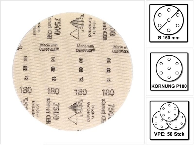 Schleifscheibe Netz sianet7500CER Keramik 150mm K180 sia
