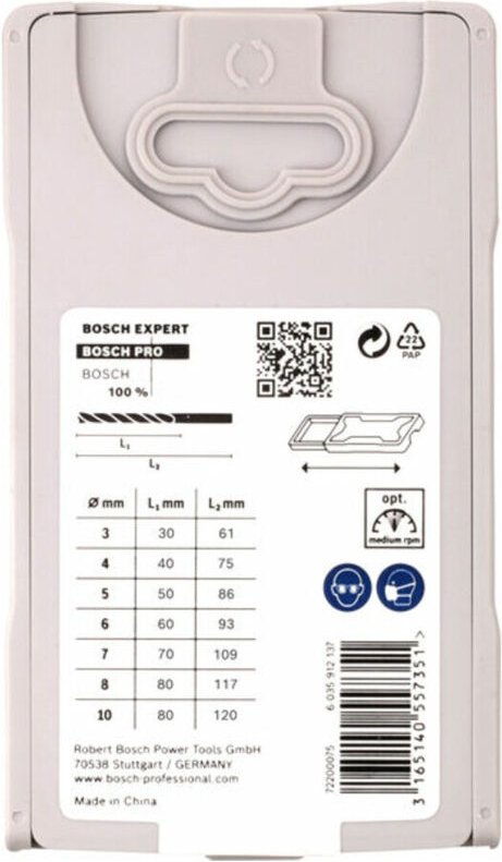 Bosch - Accessories 2607017034 Holz-Spiralbohrer-Set 7teilig 3 mm, 4 mm, 5 mm, 6 mm, 7 mm, 8 mm, 10 mm