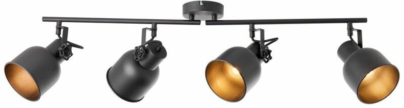 Brilliant - Lampe, Rolet Spotrohr 4flg sand schwarz, Metall, 4x D45, E14, 18W,Tropfenlampen (nicht enthalten)