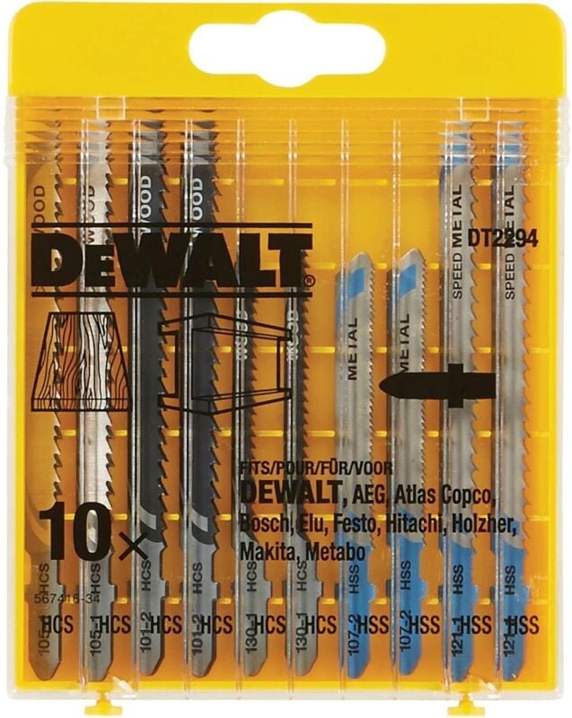 Set mit 10 Stichsägeblättern für Holz und Metall (DT2294-QZ) - Dewalt