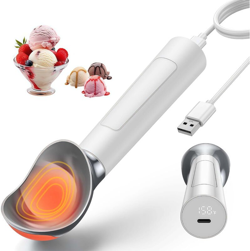 Beheizbarer Eisportionierer, elektrisch beheizbarer Eisportionierer, der sich bis zu 70 °C für hartes Eis erhitzt, einfa...