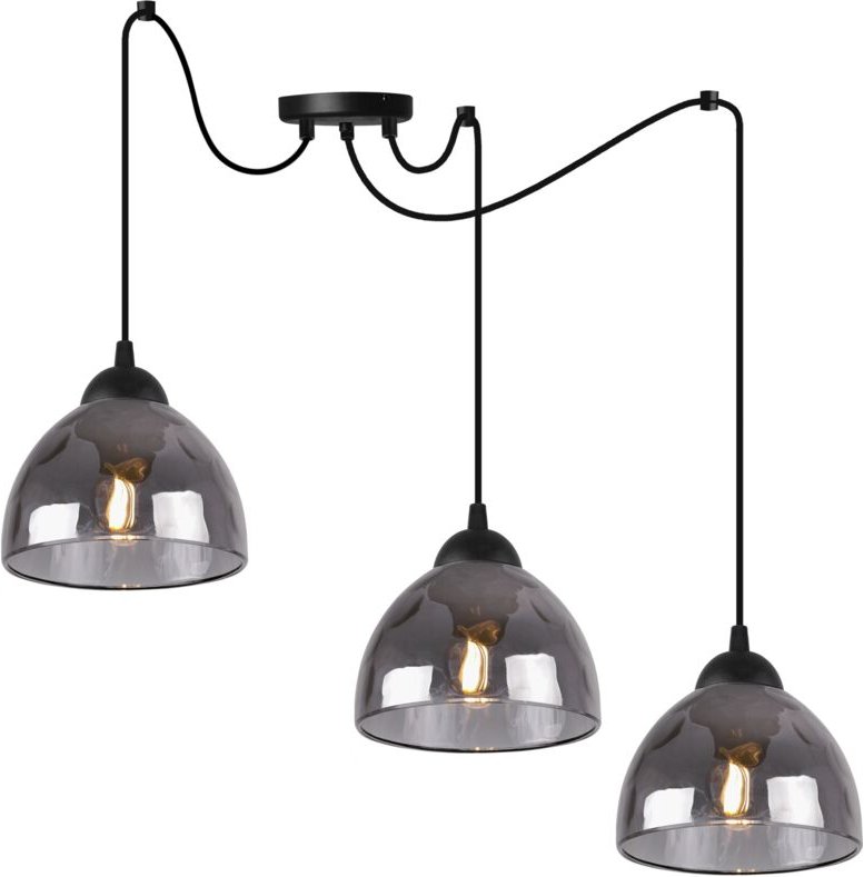 Venice Spider Hängelampe 3-Platter Graphitlampen E27