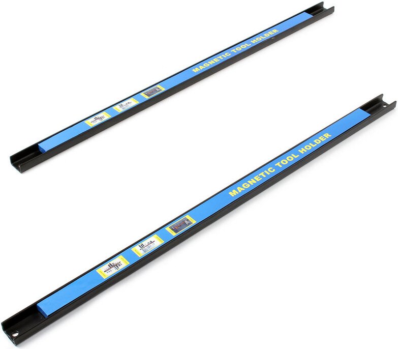 Wiltec - Magnetleiste 2er Set 61cm Werkzeughalter aus Stahl Schiene als Wandhalterung für Werkstatt zur Wandmontage Werk...