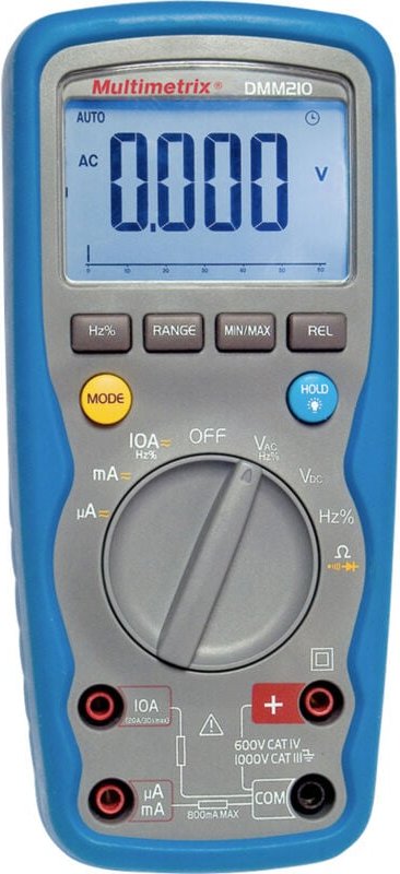 Dmm 210 Hand-Multimeter digital Wasserdicht (IP67) cat iii 1000 v, cat iv 600 v Anzeige - Multimetrix
