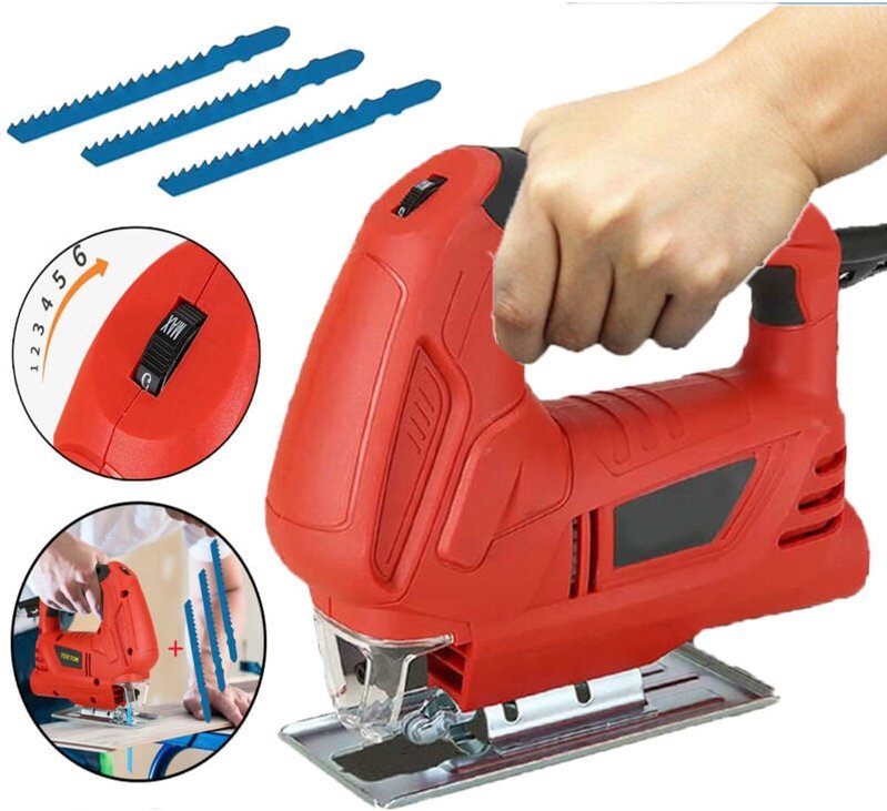 Mawiron - Stichsägen, kompakte elektrische Stichsäge mit 6 variablen Geschwindigkeiten, Schrägschnitt: ±45°, kabelgebund...