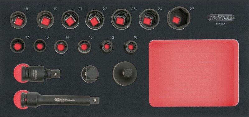 Schlagschrauber-Steckschlüsselsatz 1/2'', 17-teilig