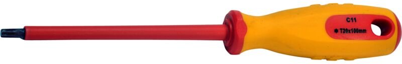 SW-Stahl 33100L-T20 Schraubendreher VDE I Schraubendreher mit T-Profil T20 x 100 mm I Elektriker Werkzeug I Elektro Schr...