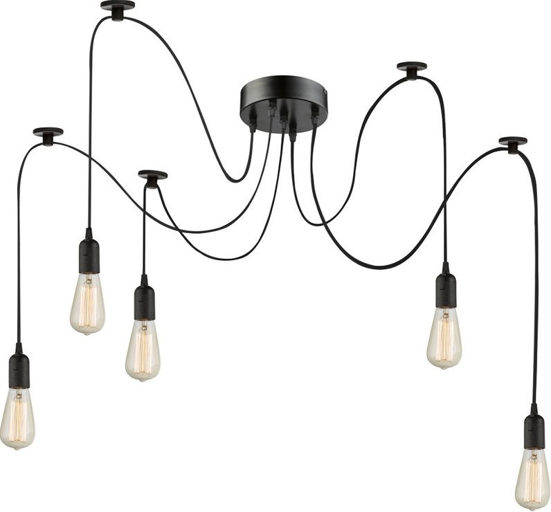 Design Pendel Leuchte Wohn Ess Zimmer Beleuchtung Textil Decken Hänge Lampe schwarz