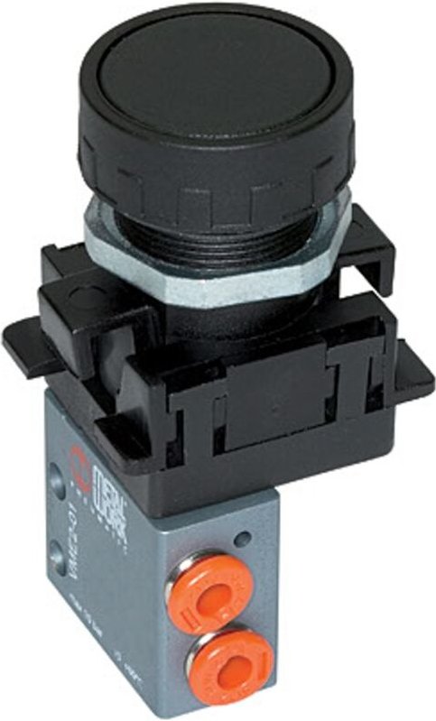 3/2-Miniventil, manuell, Druckknopf, nc, monostabil, 4mm seitl. - Riegler