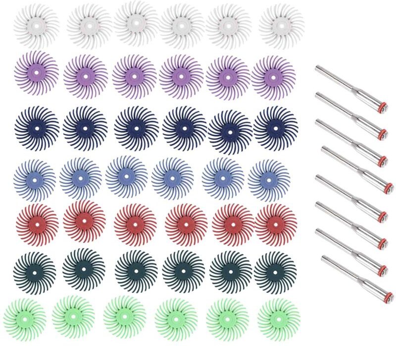 Tlily - 50 Stücke 1 Zoll Radial Bristle Disc Kit 3mm Schaft Detail Polieren Rad